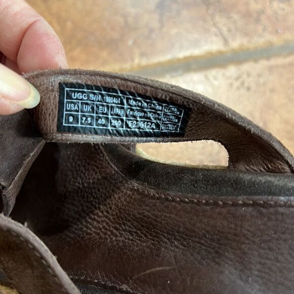 Ugg Tawnie brown suede espadrille wedges size 9 - Picture 10 of 10